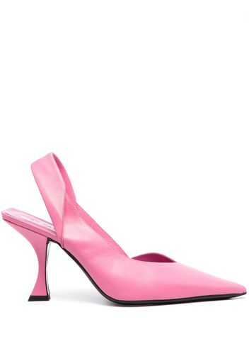 BY FAR Yasha 90mm slingback leather pumps - Rosa