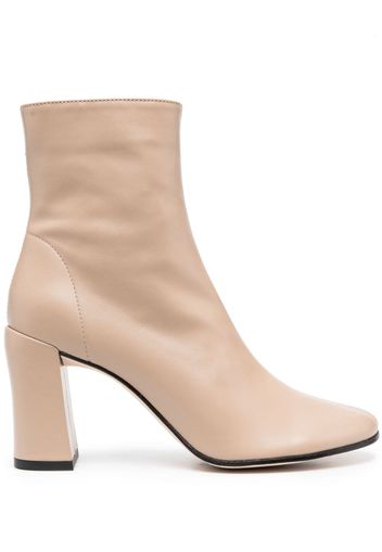 BY FAR Vlada 80mm leather ankle boots - Nude