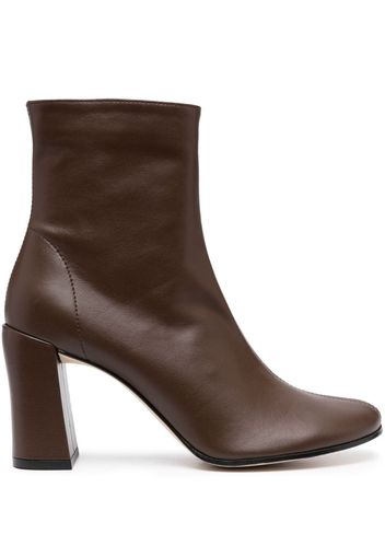 BY FAR Vlada 80mm leather ankle boots - Braun