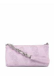 BY FAR perforated logo pattern shoulder bag - Rosa