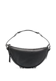 BY FAR grained-leather curved shoulder bag - Schwarz