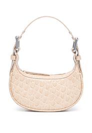 BY FAR mini Soho crocodile-embossed shoulder bag - Nude