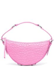 BY FAR Gib embossed crocodile-effect shoulder bag - Rosa