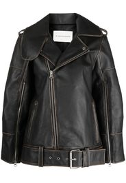 By Malene Birger zip details leather jacket - Schwarz