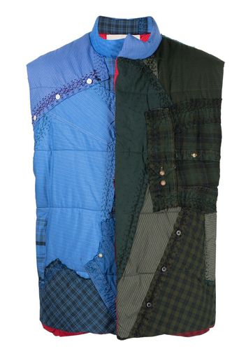 By Walid patchwork high-neck gilet - Blau