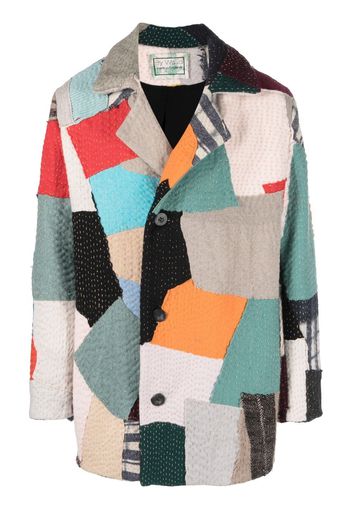 By Walid Jacob patchwork wool coat - Blau