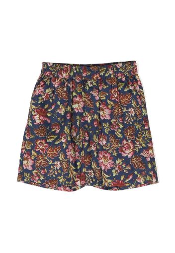 By Walid all-over floral-print shorts - Blau