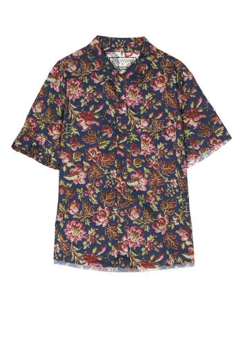 By Walid all-over floral-print shirt - Blau