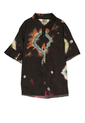 By Walid tie-dye print short-sleeved shirt - Schwarz