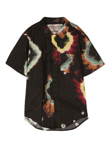 By Walid tie-dye print short-sleeved shirt - Schwarz