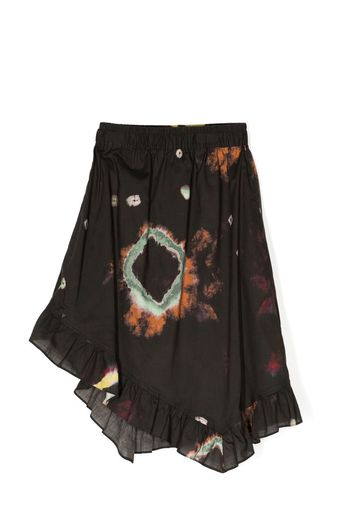 By Walid tie-dye print midi skirt - Schwarz