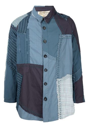 By Walid Miles panelled shirt jacket - Blau