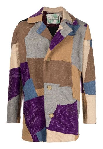 By Walid Jacob patchwork wool coat - Mehrfarbig