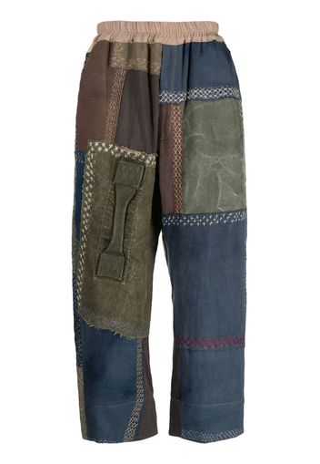 By Walid Gerald patchwork loose-fit trousers - Braun