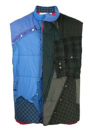 By Walid patchwork high-neck gilet - Blau