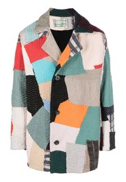 By Walid Jacob patchwork wool coat - Blau