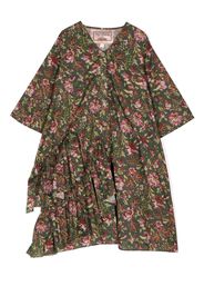 By Walid floral-print V-neck dress - Grün