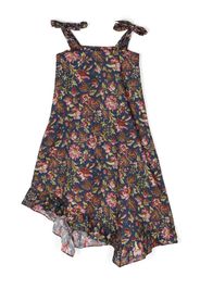 By Walid floral-print high-low hem dress - Blau