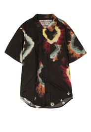 By Walid tie-dye print short-sleeved shirt - Schwarz