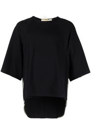 By Walid contrasting-stitch detail T-shirt - Schwarz