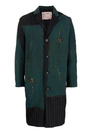 By Walid Gil floral-embroidered pinstripe coat - Mehrfarbig