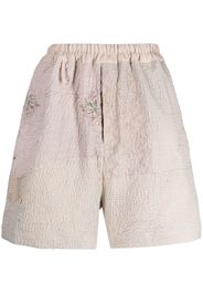 By Walid embroidered linen-cotton shorts - Nude