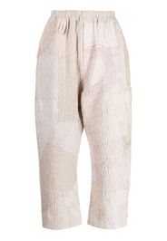 By Walid Gerald linen cropped pants - Nude