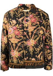 By Walid floral-print buttoned shirt jacket - Schwarz