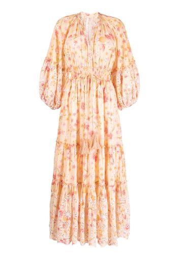 byTiMo broderie-anglaise tiered maxi dress - Gelb