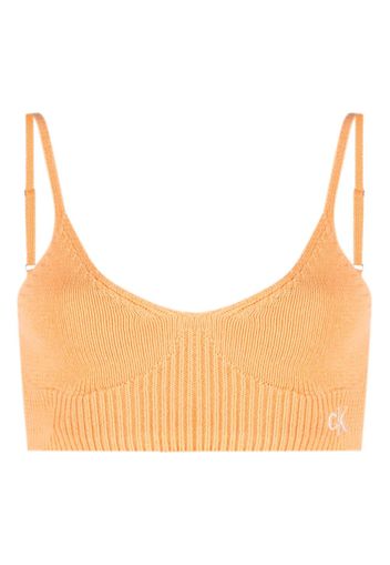 Calvin Klein Jeans ribbed-knit bralette - Orange