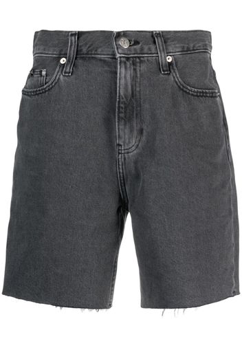 Calvin Klein Jeans frayed high-waist denim shorts - Schwarz