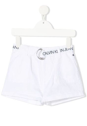 Calvin Klein Kids Shorts mit Gürtel - Weiß