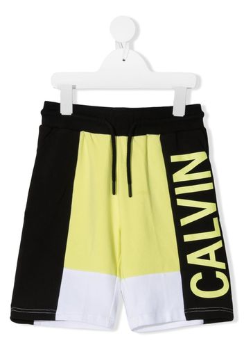 Calvin Klein Kids Shorts mit Logo-Print - Gelb