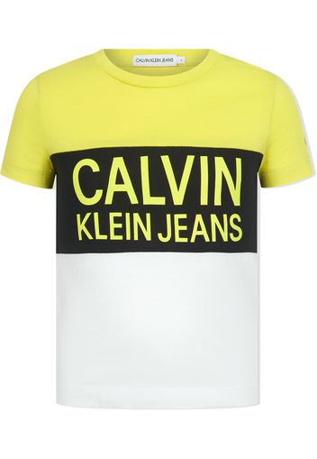 Calvin Klein Kids T-Shirt in Colour-Block-Optik - Gelb