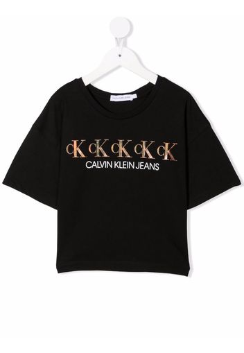 Calvin Klein Kids T-Shirt mit Logo-Print - Schwarz