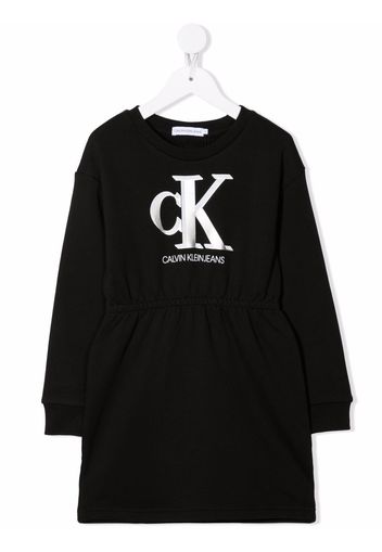 Calvin Klein Kids Sweatshirtkleid mit Logo-Print - Schwarz