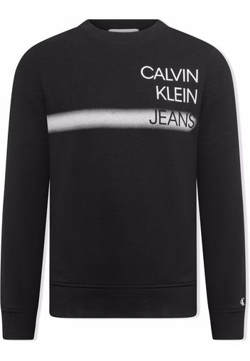 Calvin Klein Kids Sweatshirt mit Logo-Print - Schwarz