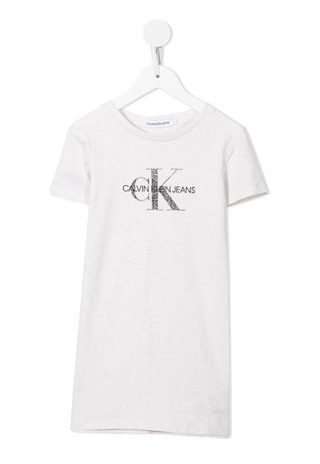 Calvin Klein Kids logo-print T-shirt dress - Nude