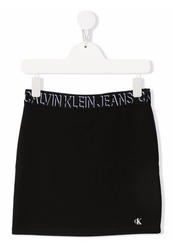 Calvin Klein Kids logo-waistband straight skirt - Schwarz