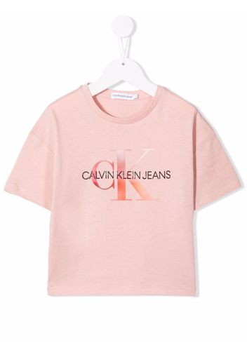 Calvin Klein Kids logo-print cotton T-Shirt - Rosa