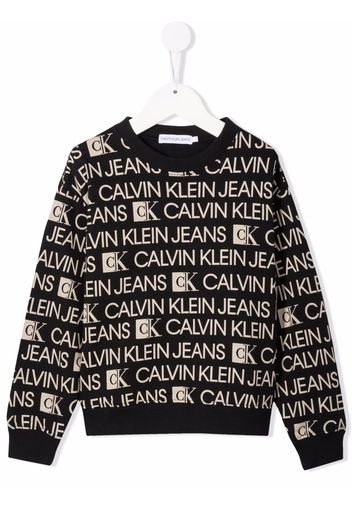 Calvin Klein Kids logo-print cotton sweatshirt - Schwarz