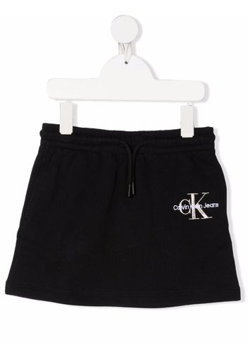 Calvin Klein Kids logo-embroidered mini skirt - Schwarz