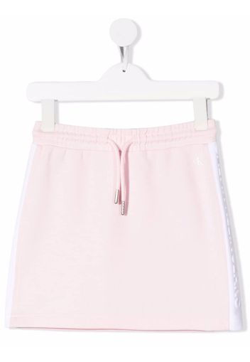 Calvin Klein Kids logo side-stripe mini skirt - Rosa