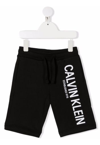 Calvin Klein Kids logo drawstring shorts - Schwarz