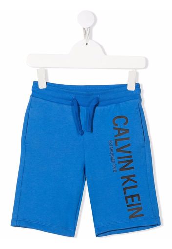 Calvin Klein Kids logo drawstring shorts - Blau