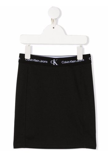 Calvin Klein Kids logo-waistband skirt - Schwarz