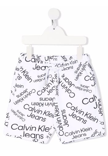 Calvin Klein Kids logo-print drawstring shorts - Weiß