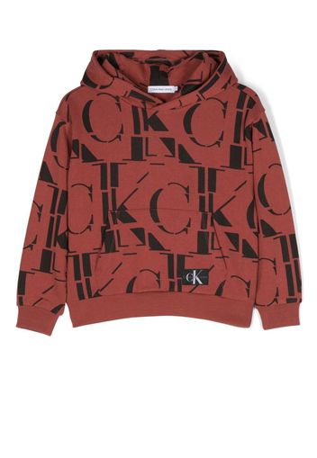 Calvin Klein Kids logo-print cotton hoodie - Rot