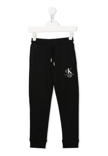 Calvin Klein Kids foil logo-print track pants - Schwarz