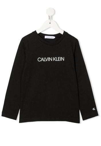 Calvin Klein Kids logo-motif cotton T-shirt - Schwarz